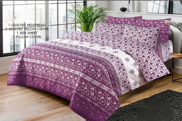 CSA-03: Purple Floral Comforter Set