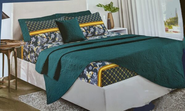 LSA-01:Green and Gold Luxury Bedding Set
