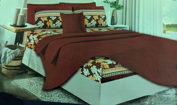 LSA-02::  Maroon and Gold Luxury Bedding Set