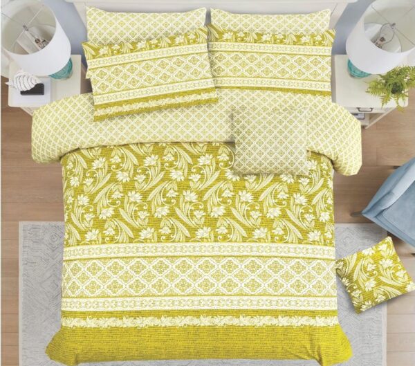 SSA-05: Vintage Floral Yellow single Bed Sheet